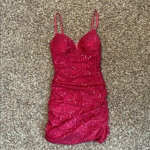 Elegant Pink Sequin Dress
